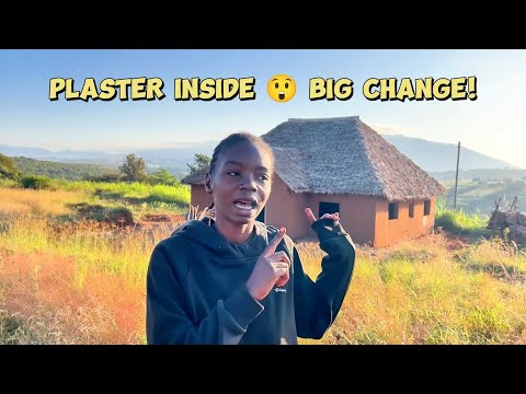 Third Coat Plastering Begins Inside Our African Village House 