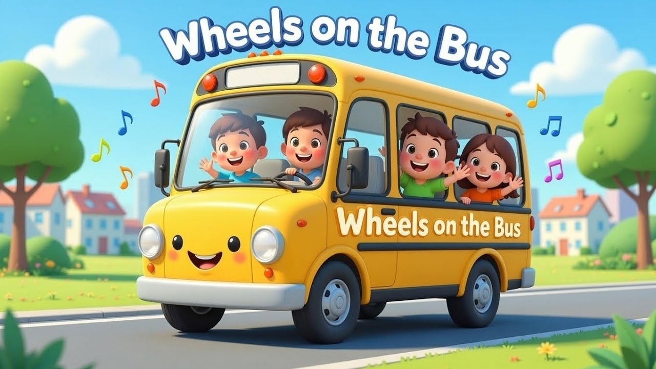 Wheels on the bus || round round || vehicle song of bus || kids rhymes ||