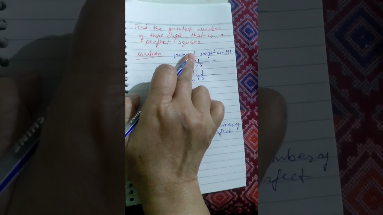 Find the greatest number of three digit that is a perfect square.,