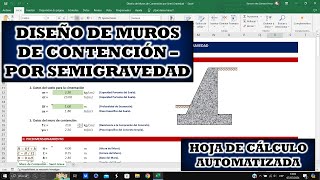Diseño de MUROS DE CONTENCIÓN - Por SEMIGRAVEDAD | Excel Automatizado