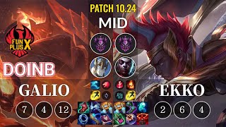 FPX Doinb Galio vs Ekko Mid - KR Patch 10.24