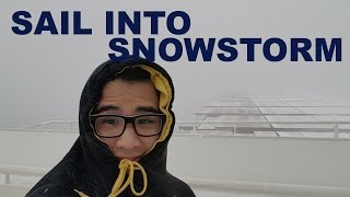 Sailing Into A Heavy Snowstorm Life At Sea Mariners Vlog