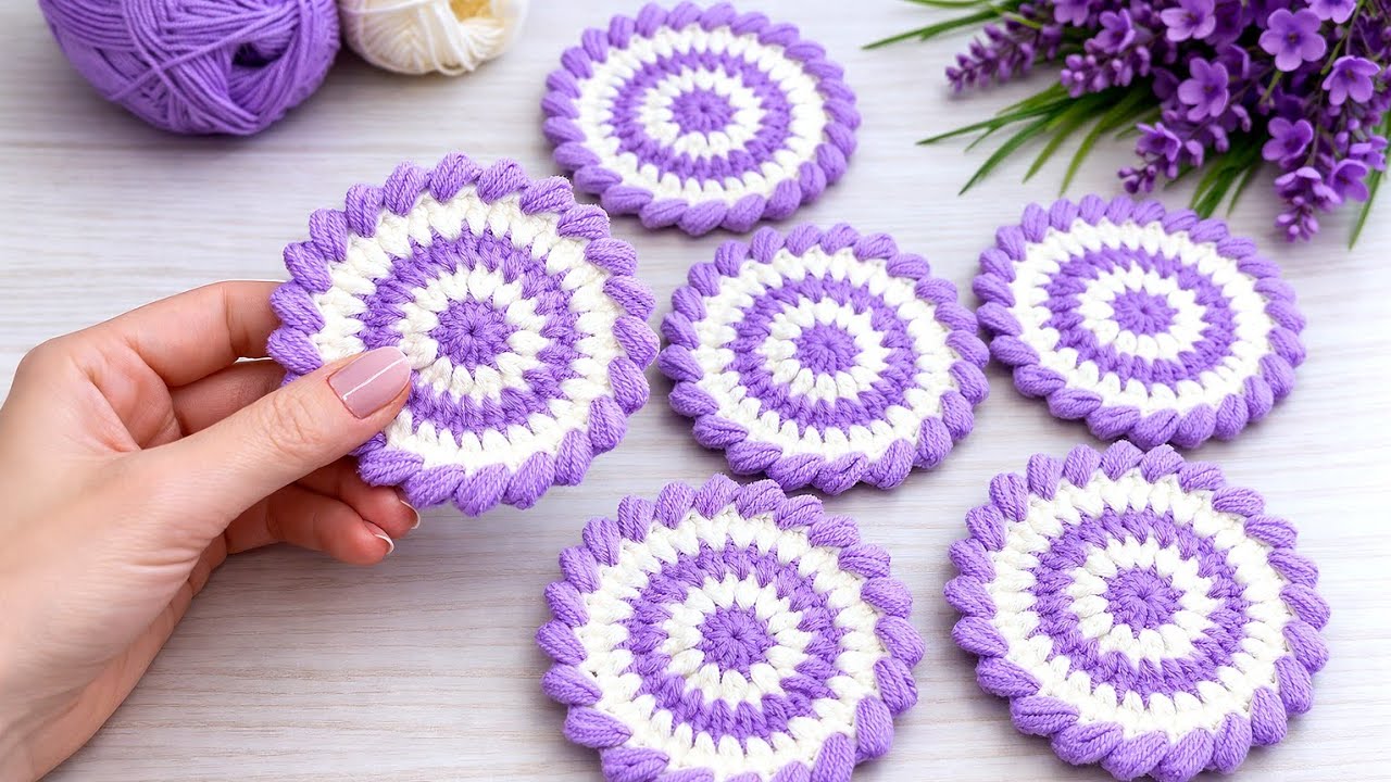 Amazing and Easy Crochet Decorative Motif Tutorial💜#crochet #knitting #diy #handmade 