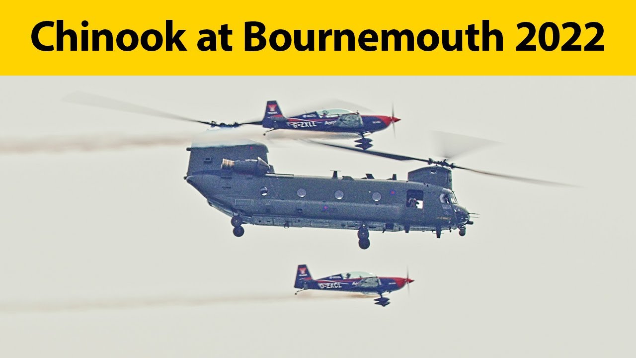 Chinook with Blades at Bournemouth Air Festival 2022 4K YouTube