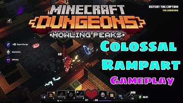 Howling Peaks Colossal Rampart Secret Level Gameplay! Minecraft Dungeons