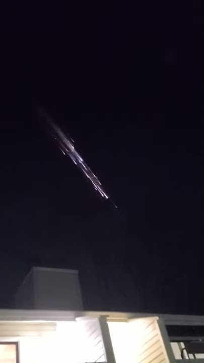 Portland Oregon satellite reentering atmosphere and flying over head.