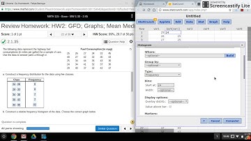 StatCrunch: Frequency/Relative Frequency Distribution Table and Histogram