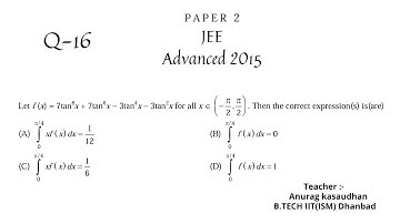 JEE Advanced 2015 Math Paper 2 (Q 16) solution | IIT JEE Maths | #jeeadvanced2015 #projecteducation