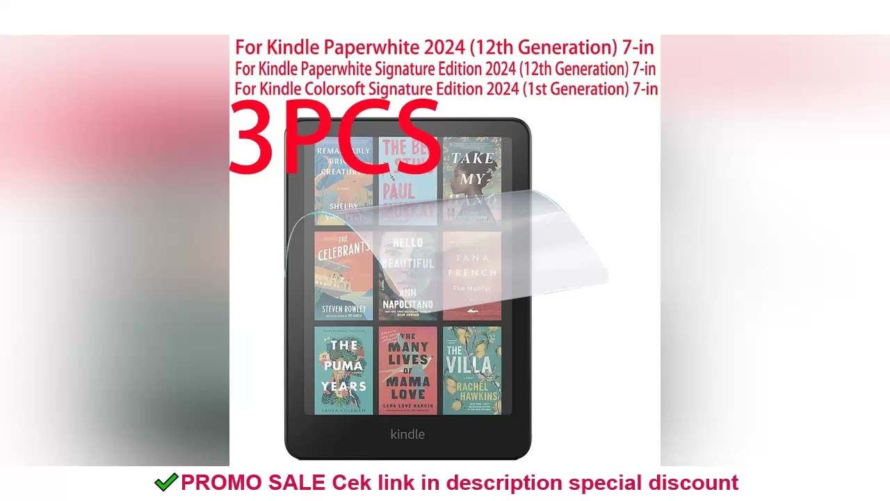 3PCS PET Soft Film Screen Protector For Kindle Paperwhite 2024 12th Gen 7in For Colorsoft Signature