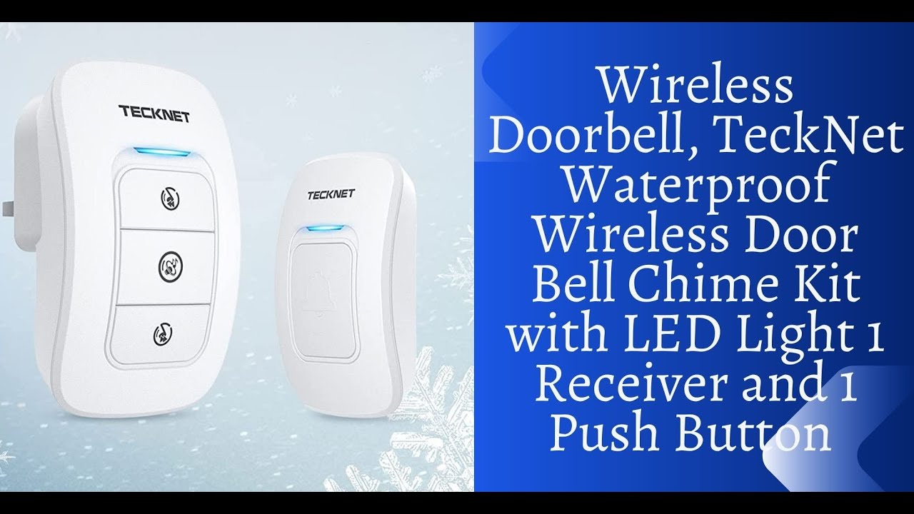 Wireless Doorbell TeckNet Waterproof Wireless Door Bell Chime Kit with LED 