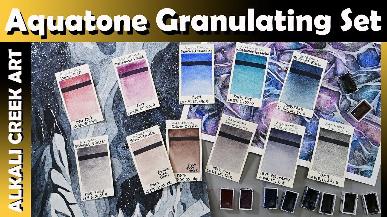 Testing 10 Granulating Watercolors From Aquatone Set!