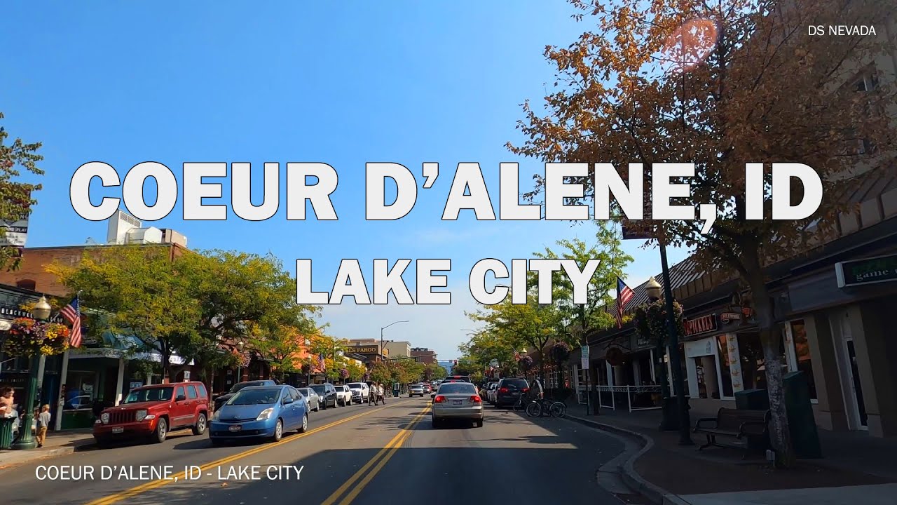 Coeur D'Alene, ID - Driving Downtown 4K