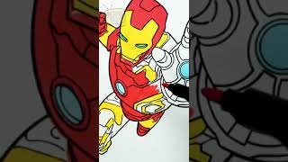 Iron Man / Marvel Superhero / Oddly Satisfying Coloring Pages with Markers #marvel #superhero