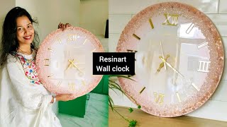 DIY Resin art Wall clock/Full tutorial video/#epoxy #resinart #resinclock #diy