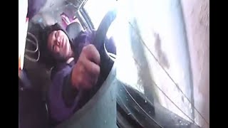 Mujer graba el momento de su propio accidente automovilístico - YouTube