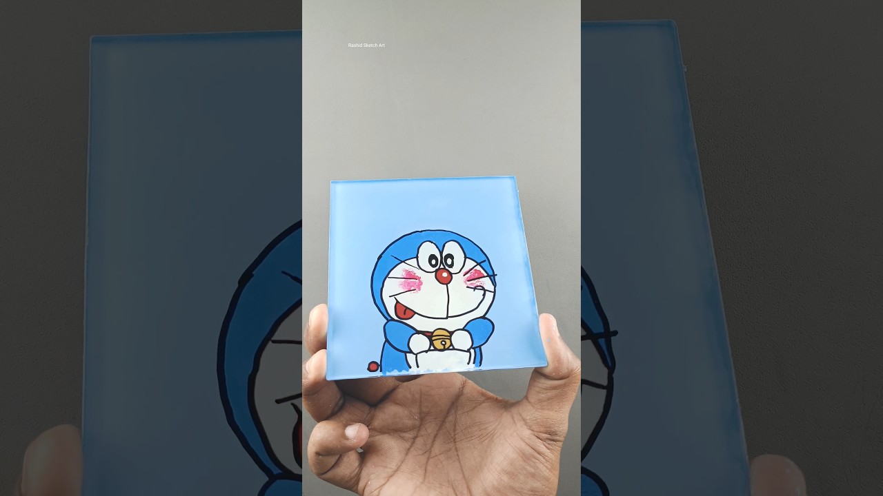 Doraemon glass painting  