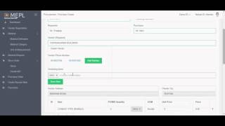 MEPL ERP Tutorial#9: Master Panel, Create Purchase Order-02