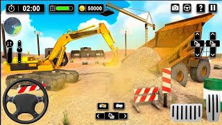 Excavator Load Road Material in Dump Truck Game | Construction Dump Truck Game  Android Gameplay