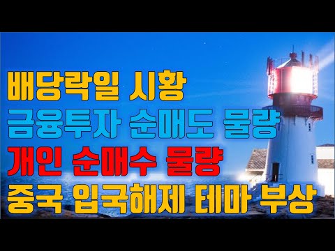 수급분석 <strong>배당락일</strong> 시황, 금융투자 순매도, 개인 순매수, 중국 입국해제 테마 부상