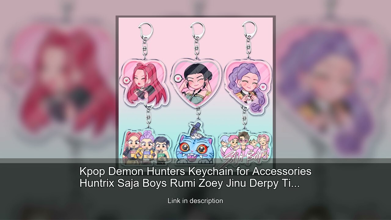 Kpop Demon Hunters Keychain for Accessories Huntrix Saja Boys Rumi Zoey Jinu Derpy Tiger Keyrin
