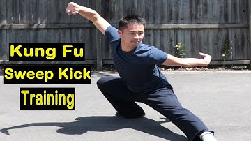 Shaolin Kung Fu Wushu Front Leg Sweep Kick Training