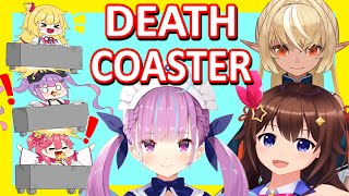 【Hololive】DEATH COASTER!!! ft. Haachama, Sora, Miko, Towa, Aqua, Flare【Minecraft】【Eng Sub】