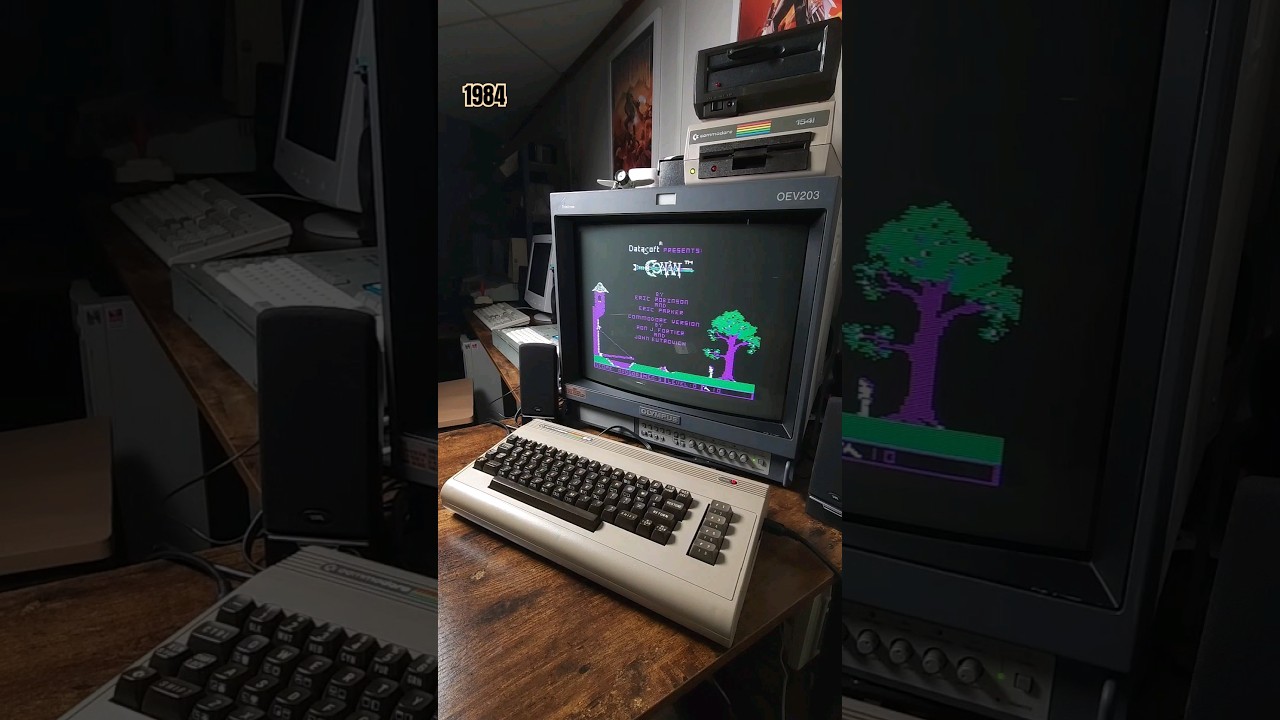 Playing Conan: Hall of Volta on Commodore 64, 1984 