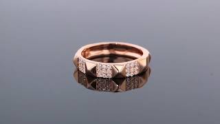 Geometric Diamond Fashion Ring Rose Gold - F4431