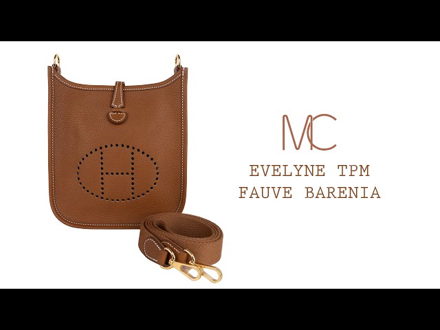 Hermes Evelyne TPM Fauve Barenia Faubourg Bag Gold Hardware