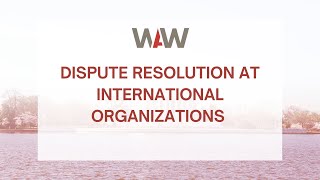 Dispute Resolution at International Organizations