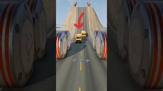 Unlucky cars vs Bollards BeamNGdrive #shortsvideo