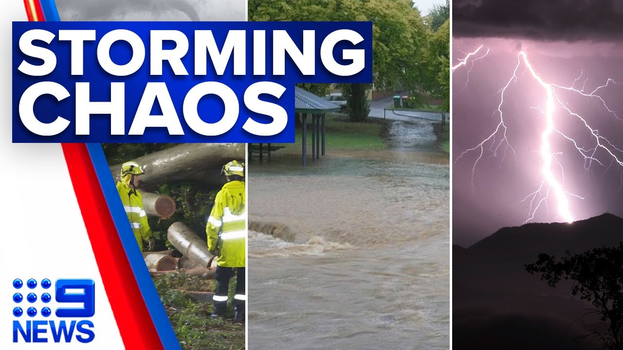 Month’s worth of rain and 20,000 lightning strikes hit Sydney | 9 News Australia