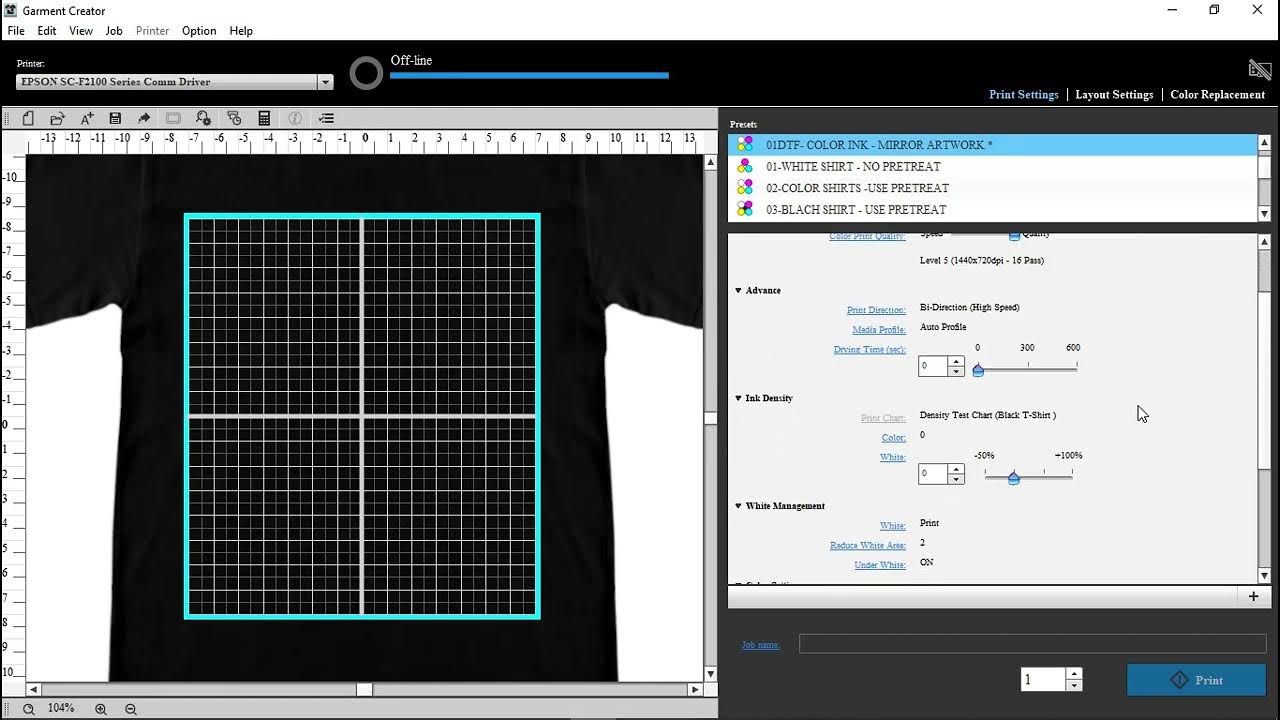 Setting up epson garment creator presets for dtf printing youtube