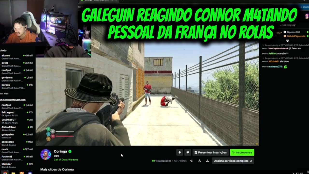 GALEGUIN REAGINDO CONNOR M4TANDO  PESSOAL DA FRANÇA NO ROLAS