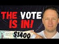 URGENT!! FINAL VOTE IS IN! $1400 Third Stimulus Check Update (MUST WATCH)