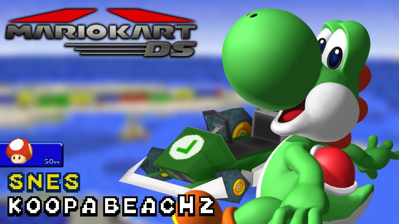 Mario Kart DS - 50cc - Yoshi - Standard LG - SNES Koopa Beach 2 | Ep. 3609