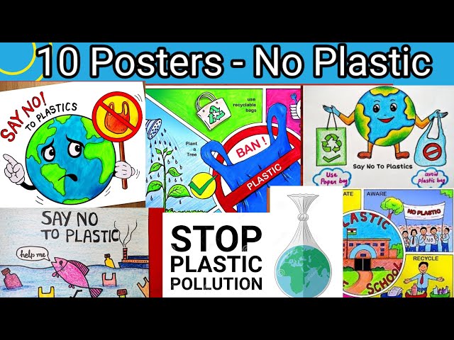 Say NO to Plastic Posters, World Environment Day Posters 2023 class=