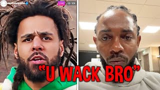J Cole Speaks On Kendrick Lamar Dissing Him *IG LIVE*... by Lime Report 11,071 views 1 month ago 5 minutes, 40 seconds