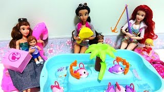 Let's go fishing with the fishing game board play set toy Ariel Jasmin bell screenshot 2
