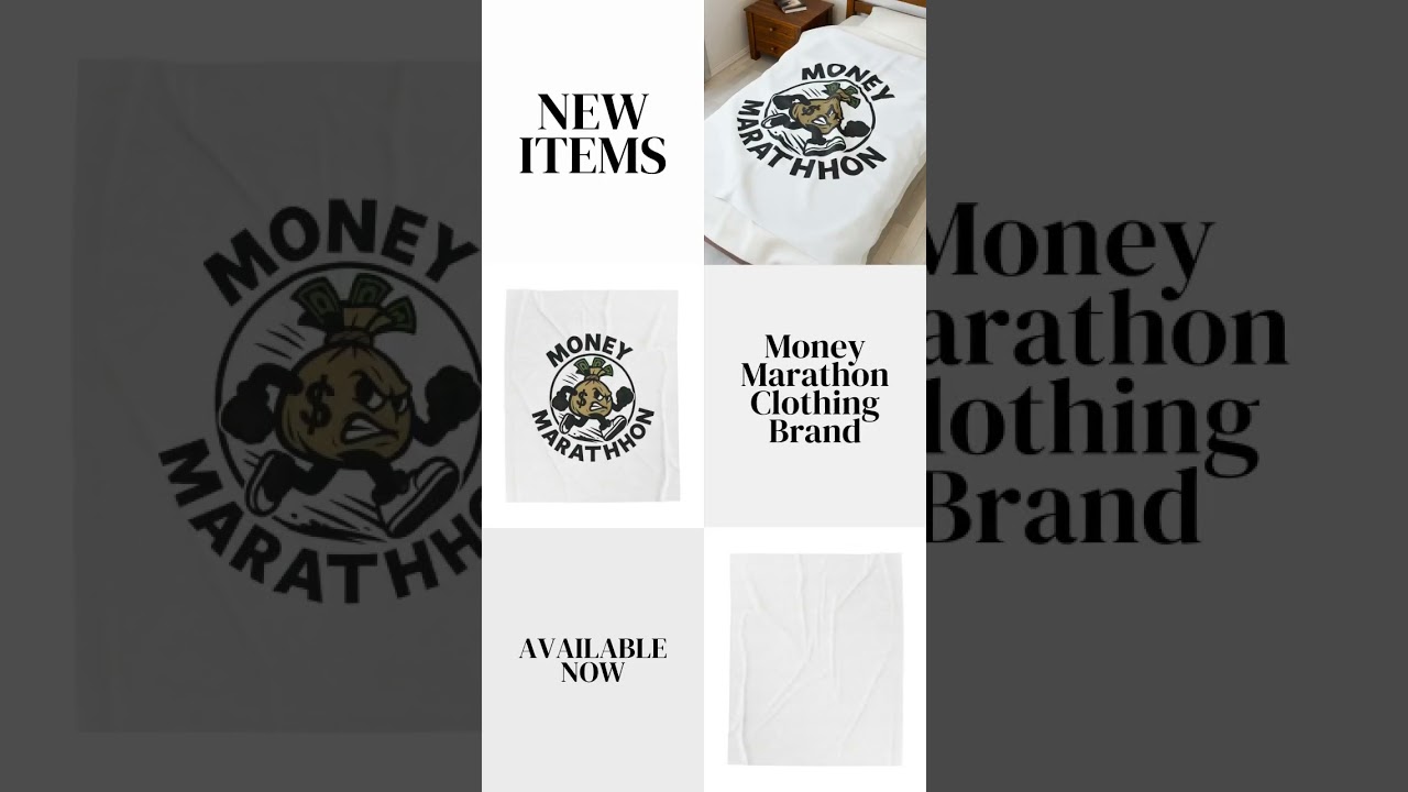 Money Marathon Velveteen Plush Blanket, Cozy Throw, Motivational Gift, Home Decor, Running Enthus...