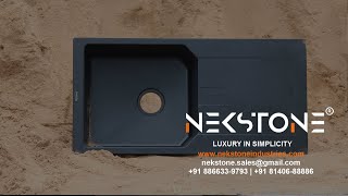 39x20 drain bord Black Granite/Quartz Kitchen Sink | Nekstone Quartz Sink| +91 8866339793