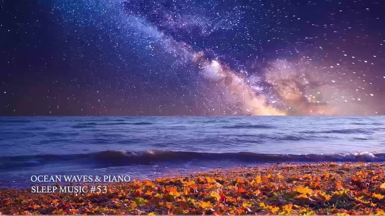 🍁 Sleep Music LIVE – Ocean Waves & Piano