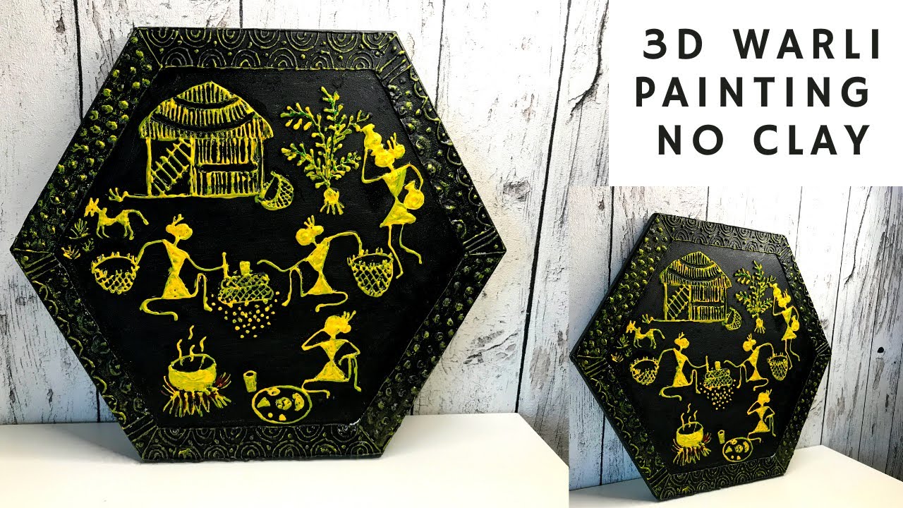 3D Warli Art Painting | Easy Tribal Painting | Without Using Clay | Home Decor