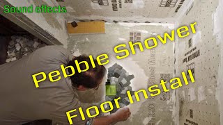 Pebble tile shower floor