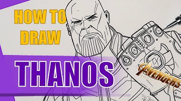 How To Draw THANOS From "Avengers: Infinity War" | Draw With Me!