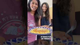 Oru valiya pancake senjutom la ! #reels #tamil #abcjuice #minivlog #balcony #fruitdrink #pancake ke