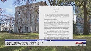 Guilford County Commissioners pause budget vote until moratorium bill signing