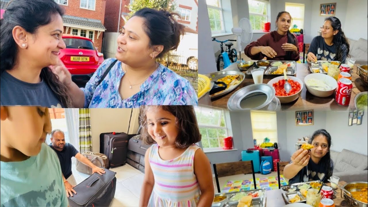 India Jane se pehle sab Milne aaye!Saman pack karne me pati patni me jagda na ho Asa Ho nahi sakta 