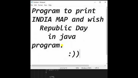 Program to print INDIA Map pattern And wish Republic Day in JAVA program