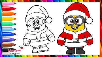 How To Draw Christmas Minion | Despicable Me 4  | Merry Christmas | Easy Draw And Color Minion Dave